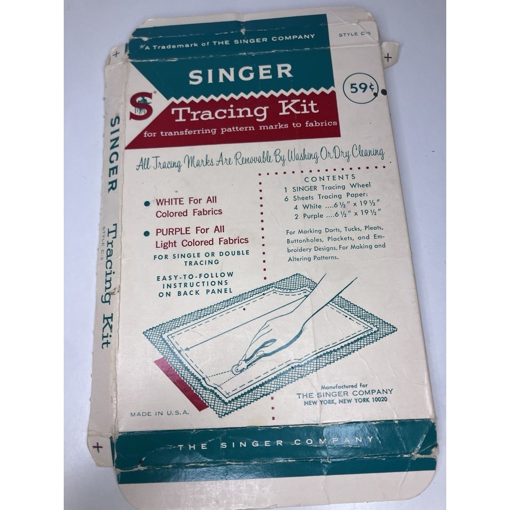 VTG Singer Tracing Kit Style C-5  The Singer Co. Made In USA Used Papers‎ Only